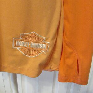 Harley Davidson Womens Athleisure Top, Large, Papaya, Cutout Back, Embroidered